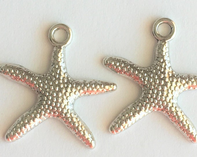 19mm Starfish Pendant  2mm Hole  Antique silver Pendant DIY Findings for Jewelry Making.