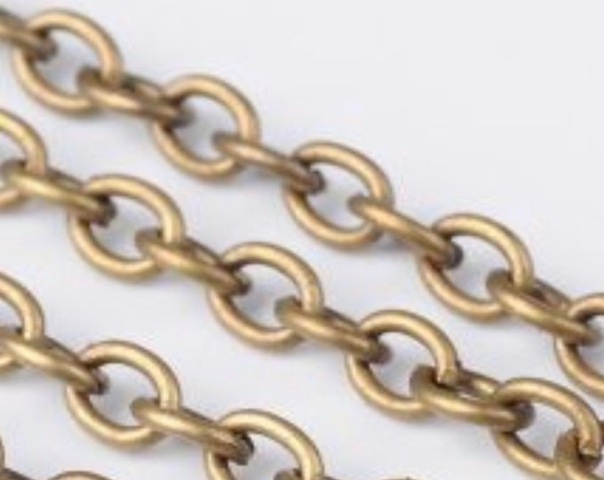 3x4mm Cross Chain 0.7 think Silver Oval Cable Chain 10ft / 32ft DIY Jewelry Making Findings.