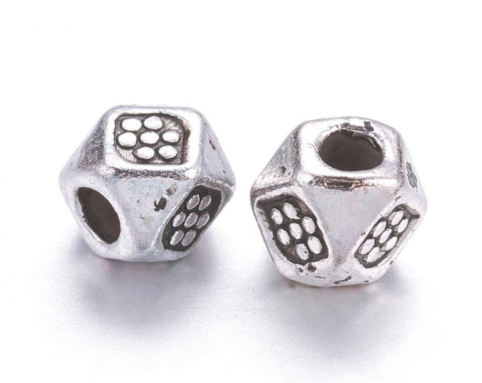 3mm Facted Spacer Beads Antique Silver DIY Jewelry Making Supplies  Findings.