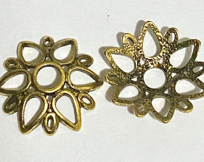 24mm Bead Cap Antique Gold flower DIY Jewelry Making Findings.