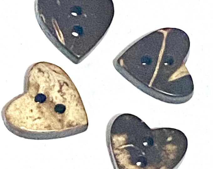 9mm Heart Buttons Coconut 2 Holes Buttons DIY Craft Supplies Findings.