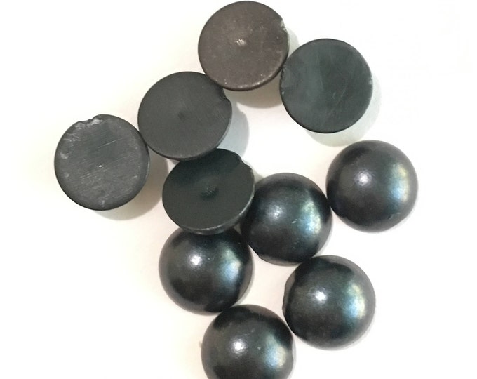 10mm Imitation Pearl Half Round, Black, Acrylic Cabochons DIY Jewelry Making Findings