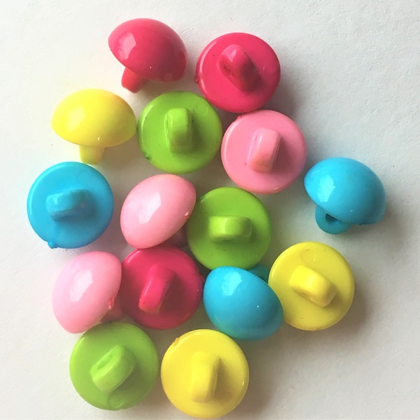 10mm Buttons Beads Opaque Acrylic Button Beads, Half Round, Mixed Color,10.5mm , 10mm thick, hole: 2mm, DIY Craft Supplies Findings.