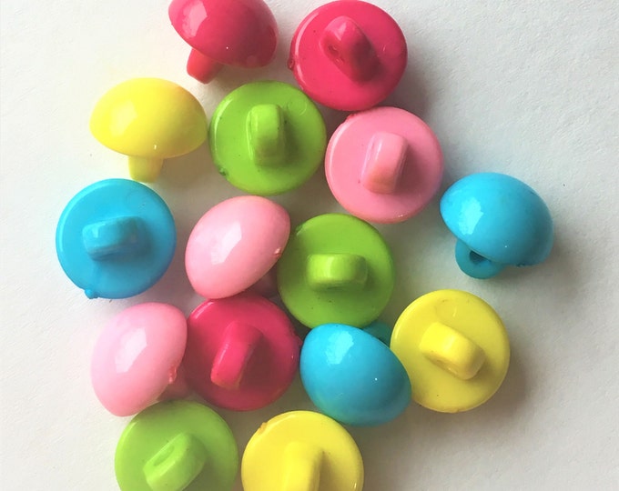 10mm Buttons Opaque Acrylic Button Beads, Half Round, Mixed Color,10.5mm , 10mm thick, hole: 2mm,