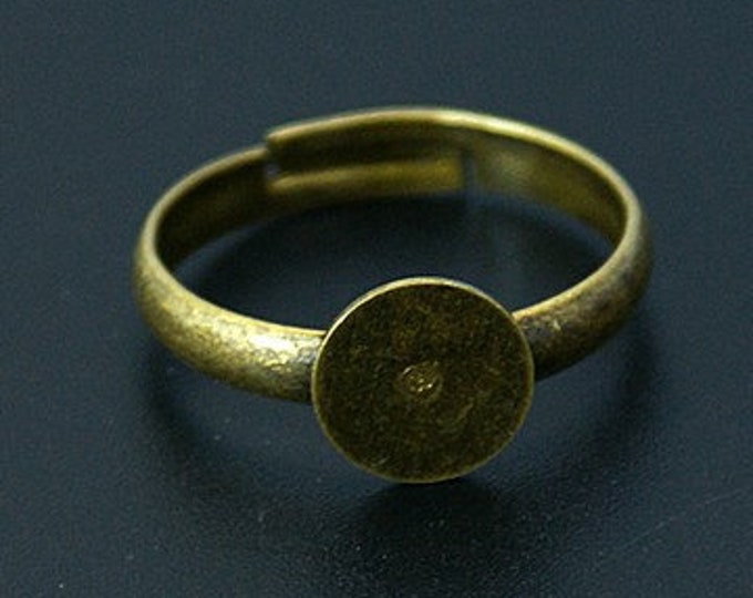 8mm Pad Ring Base Findings Adjustable Antique Bronze DIY Jewelry Making Supplies and Findings.