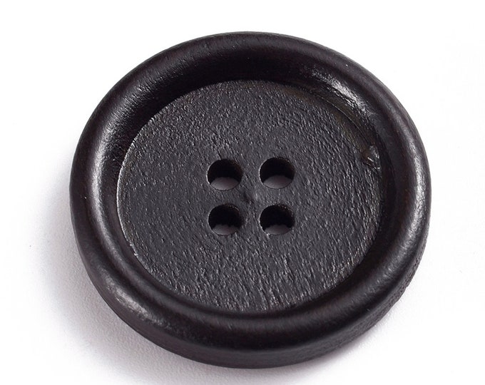 25mm Buttons Wooden 4-hole Coconut Brown 1 Inches Buttons DIY Craft Supplies Findings.