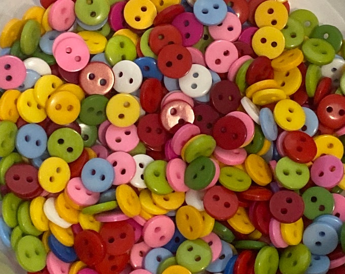 9mm Resin buttons Round with 2-Hole Mixed color Buttons,  DIY Craft Supplies Findings.