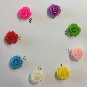 14mm Resin Flower Cabochon Mixed Color Rose Flower  DIY Jewelry Findings.