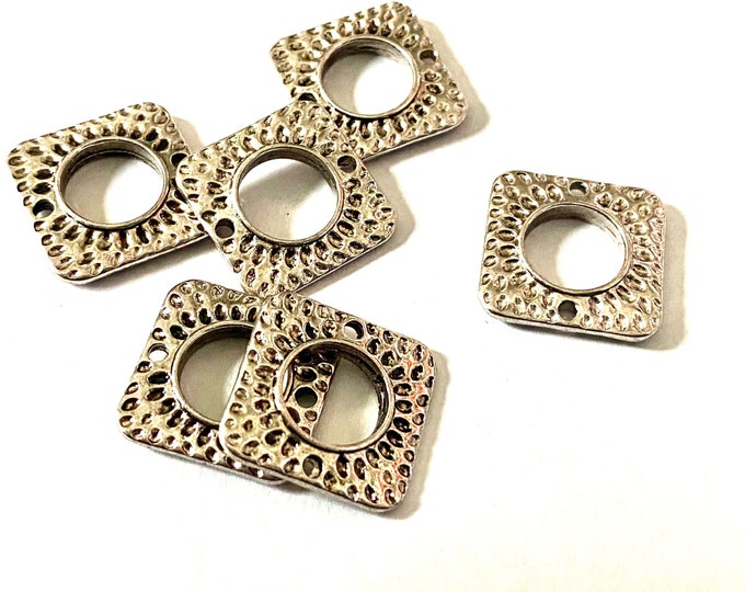 18x18mm Connectors Square Ring Antique silver DIY Jewelry Findings.