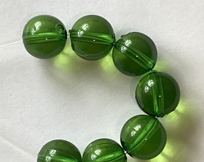 10mm Green Beads Transparent Acrylic Beads Round DIY Jewelry Making Supplies and Findings.