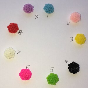 10mm Resin Flower Cabochon Mixed Color Mum Flower DIY Jewelry Findings.