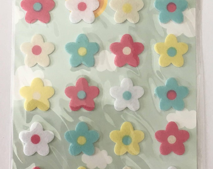 24Pcs Flower stickers mixed colors DIY Craft Supplies Findings. 1 Sheet