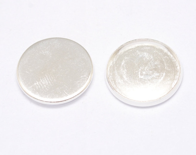 18mm Cabochon Settings Silver Plated  Pendant Bezel  Inner Tray DIY Findings for Jewelry Making.
