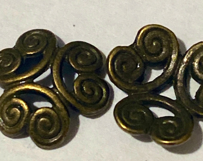 13mm Beadcaps Flower Antique Bronze DIY Jewelry Making Findings.