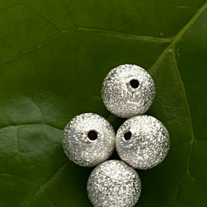 10mm Stardust Textured Beads Spacers  Silver Color Plated DIY Jewelry Making Supplies  Findings.