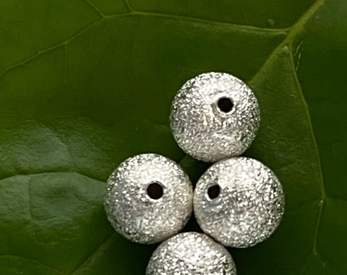 10mm Stardust Textured Beads Spacers  Silver Color Plated DIY Jewelry Making Supplies  Findings.