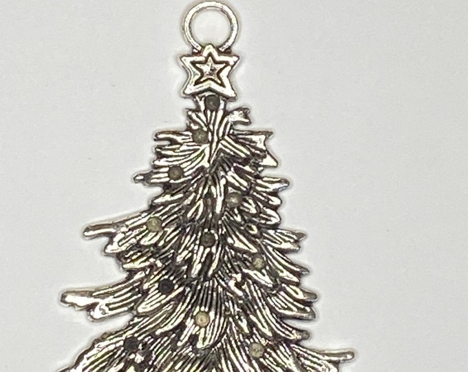 67x42mm Christmas Tree Big Pendants Antique silver Pendant DIY Findings for Jewelry Making.