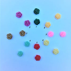 12mm Resin Flower Cabochon Mixed Color Rose Flower DIY Jewelry Findings 200pcs