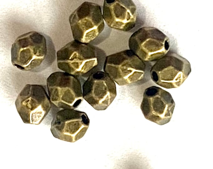 3.5mm Spacer beads Faceted Oval Antique Bronze DIY Jewelry Making Supplies  Findings.