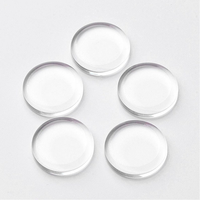 Flat Glass 25mm Clear Transparent Cabochons Flat Domes DIY Jewelry Findings 2010 Pcs