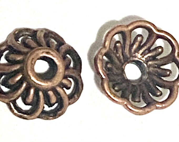 10mm Beadcaps Red Copper DIY Jewelry Making Findings.