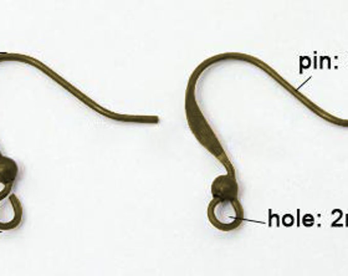 17mm Earring Hooks DIY Antique Bronze Earring Jewelry Making Supplies Findings.