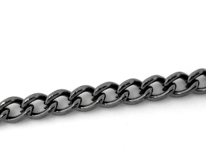 4x5mm Twist Curb Chain Aluminum Black Finding  DIY Jewelry Making Supplies Findings