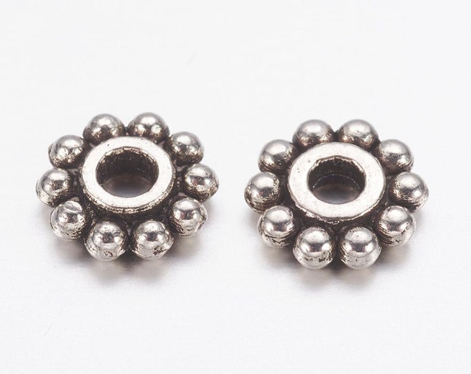 6mm Spacer Beads Antique Silver DIY Jewelry Making Supplies  Findings.