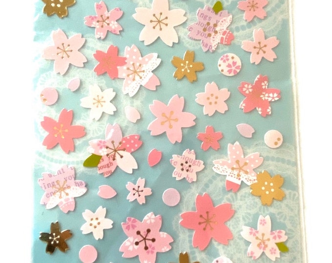 Cherry  Flower Craft Sticker Sheet for Planning, Journaling, Collecting or Scrap booking. 1 Sheet