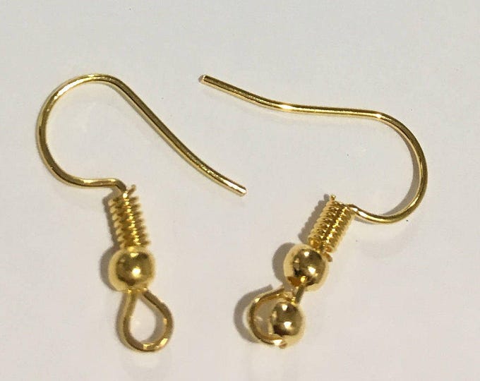 18mm Earring Hooks, Golden Color DIY Jewelry Making Supplie Findings.