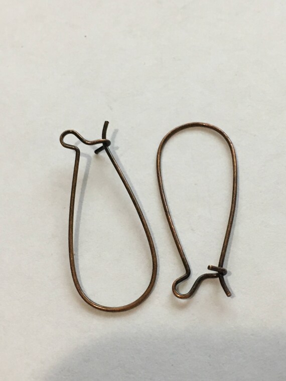 33x14mm Hoop Earrings Red Color Components Kidney Ear Wires