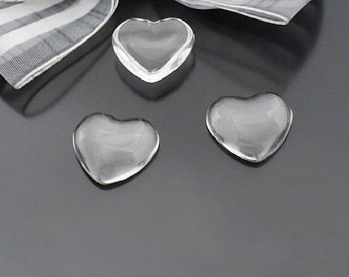 10x10mm Heart Glass Cabochons Bezel Domes DIY Jewelry Pendant Bracelet Necklaces.