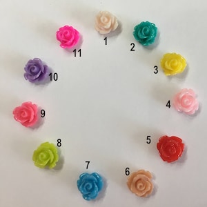 10mm Resin Flower Cabochon Mixed Color Rose Flower DIY Jewelry Findings.