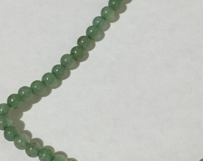 4mm Natural Green aventurine  Beads Strands, Round, Light Green,  Hole: 1 mm DIY Jewelry Making Findings 46 bead pcs.