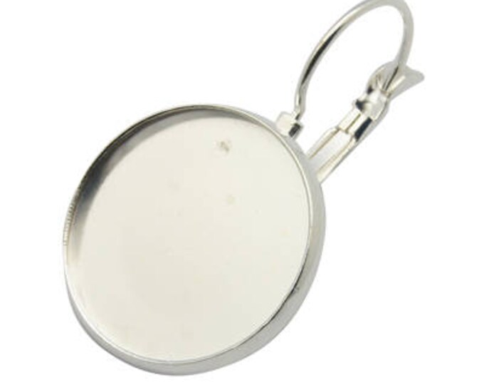 12mm French Earring Cabochon Setting  Component, Inner Tray Earring  Ear wire DIY Jewelry Supplies.
