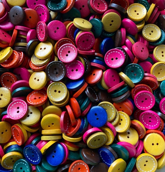 Craft Buttons Sewing Buttons - Wooden Buttons in Bulk Buttons for Crafts  Button Mix Color- 20pcs Buttons