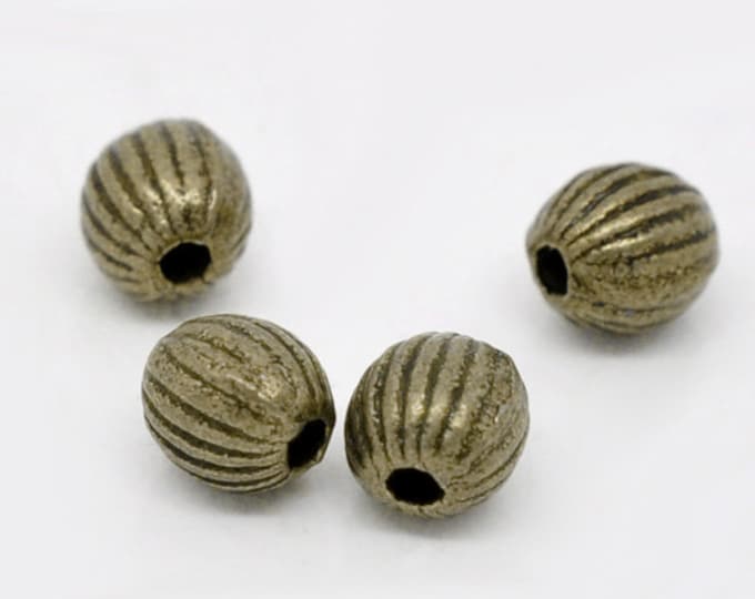 6mm Spacer beads Corrugated Antique Bronze DIY Jewelry Making Supplies  Findings.