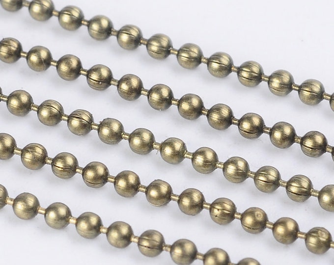 1.5mm Ball Chains antique bronze Finding diameter with Connectors DIY Jewelry Making Supplies Findings