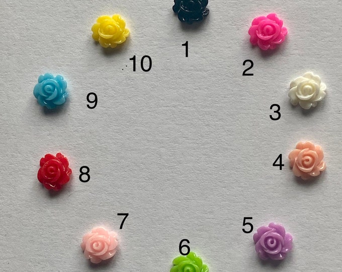 7x3mm Resin Cabochon Mixed Color Rose Flower DIY Jewelry Findings