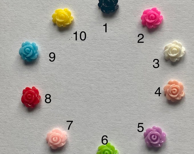 Mixed Color Resin Daisy Flower Cabochons – Flatback – 10mm 14mm 22mm – DIY Craft Supply