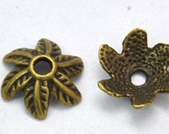 11mm Beadcaps Flower Antique bronze DIY Jewelry Making Findings.