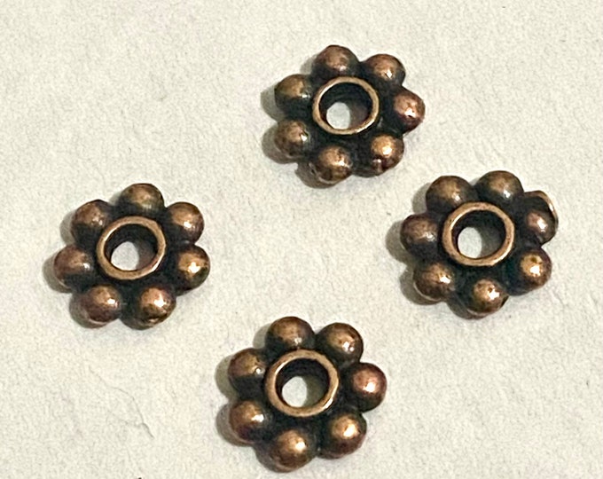 6mm Spacer Flower Beads Antique Copper DIY Jewelry Making Supplies  Findings.