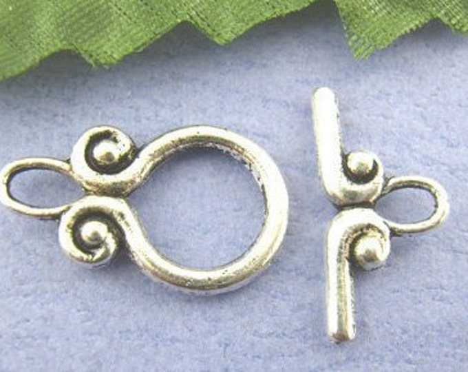 12x20mm Clasps Toggles Antique Silver Jewelry Making Supplie  Findings.