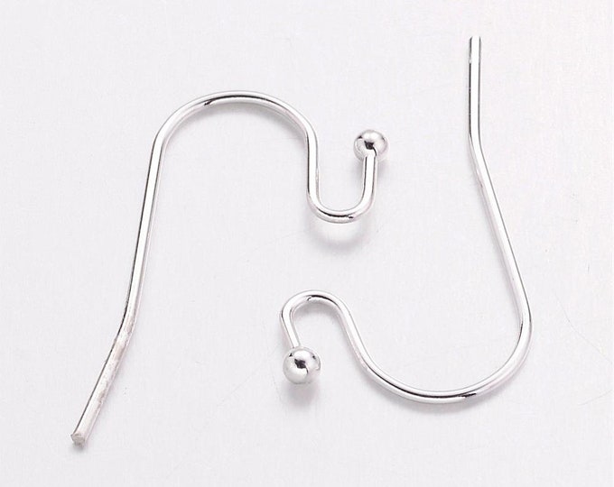 11x22mm Earring Hooks Silver Hook Earwire DIY Jewelry Making Supplie Findings.