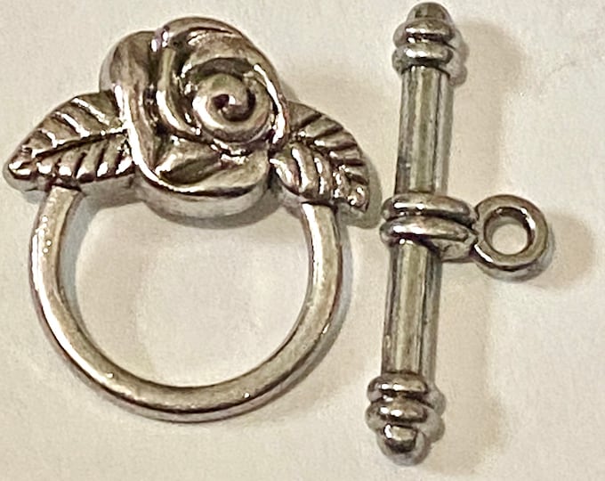 18mm Rose Clasps Toggles Antique Silver Jewelry Making Supplie  Findings.