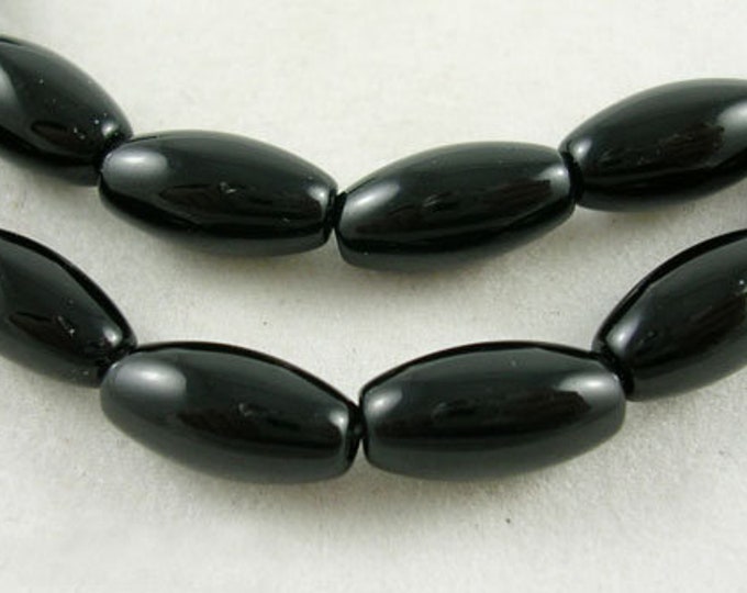 12x6mm  Rice Black Beads oval  DIY Jewelry Making Supplies and Findings.