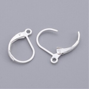 10x15mm Earring Hoop Silver Hooks DIY Jewelry Finding Supplies.