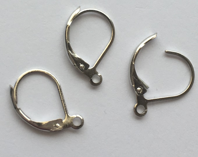 10x15mm Hoop Earring Antique silver Hoops, Hooks DIY Jewelry Making Findings.