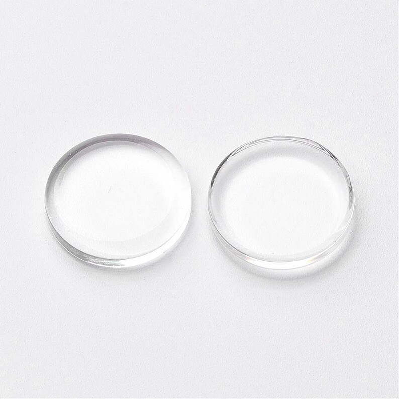Flat Glass 25mm Clear Transparent Cabochons Flat Domes DIY Jewelry Findings 2010 Pcs