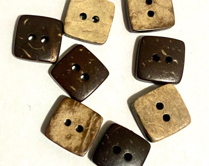 10mm buttons Coconut 2 Hole Square Buttons DIY Craft Supplies Findings.